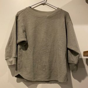 Olive Green Waffle Shirt